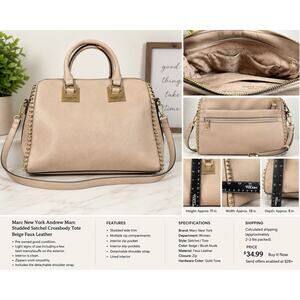 Marc New York By Andrew Marc Burgundy Pebbles Satchel Crossbody Tote Handbag